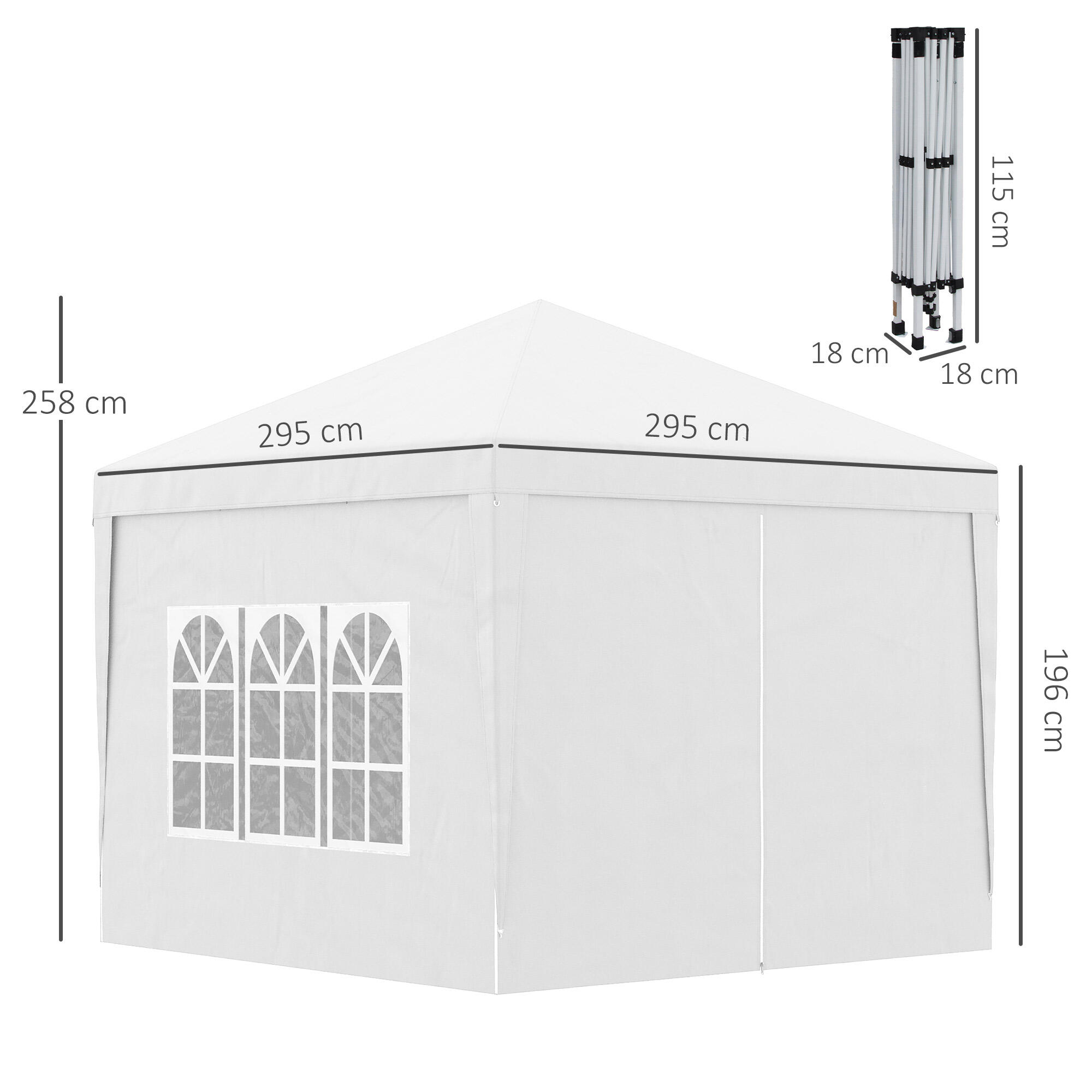 Carpa Evento Deportivo 295x295x258 cm Blanco 3/7