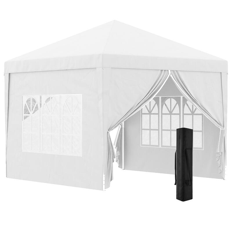 Carpa Evento Deportivo Outsunny 295x295x258 cm Blanco