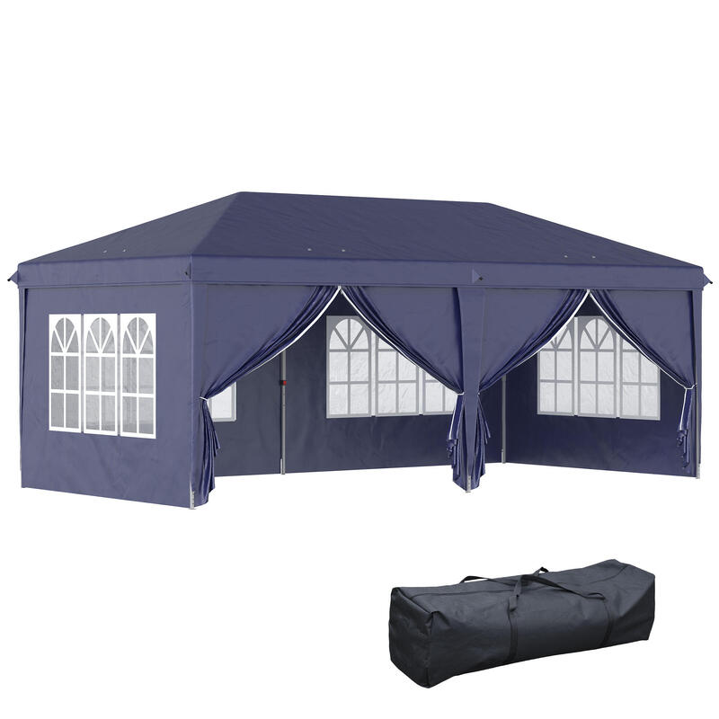 Carpa Evento Deportivo Outsunny 585x295x270 cm Azul