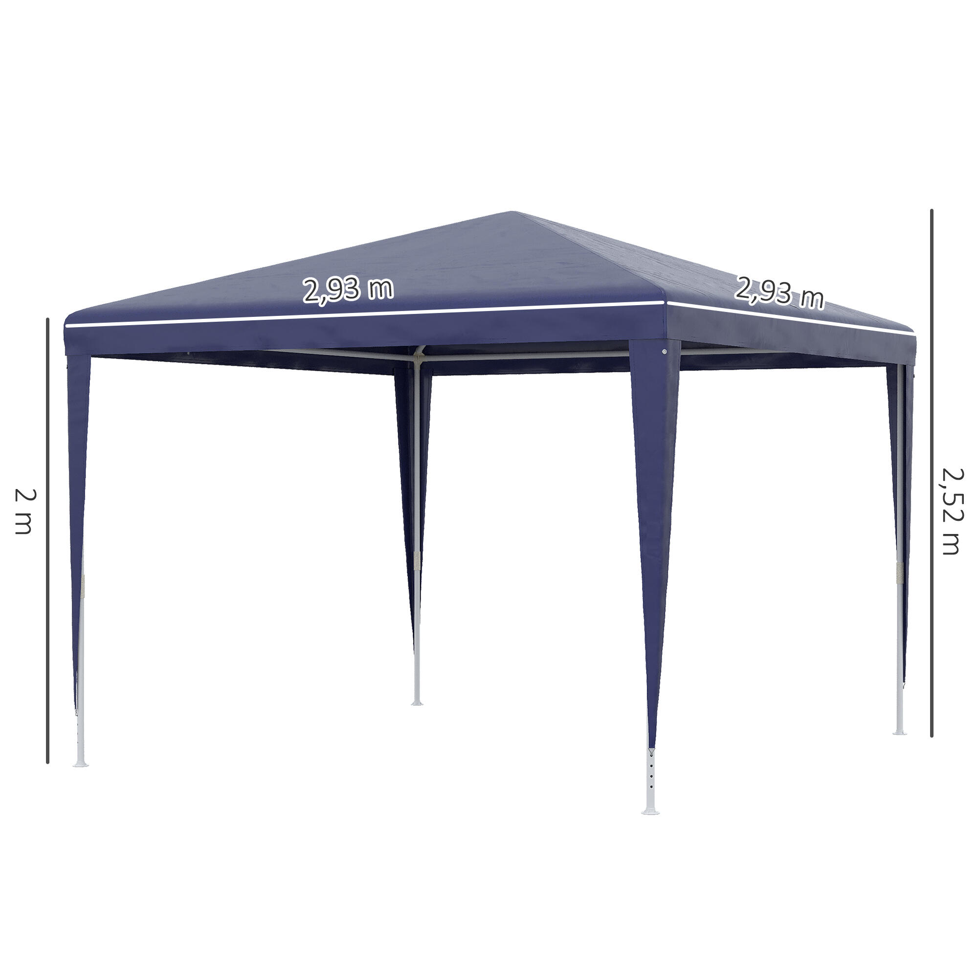 Tenda de exterior 293x293x252 cm azul Outsunny 3/7