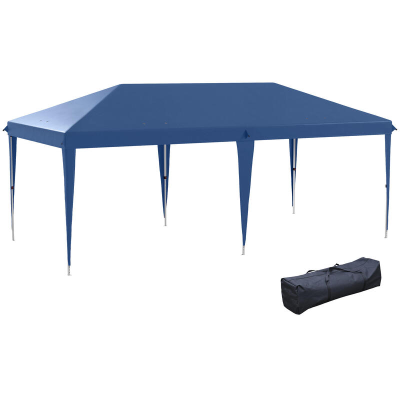 Carpa Plegable Outsunny 585x295x270 cm Azul