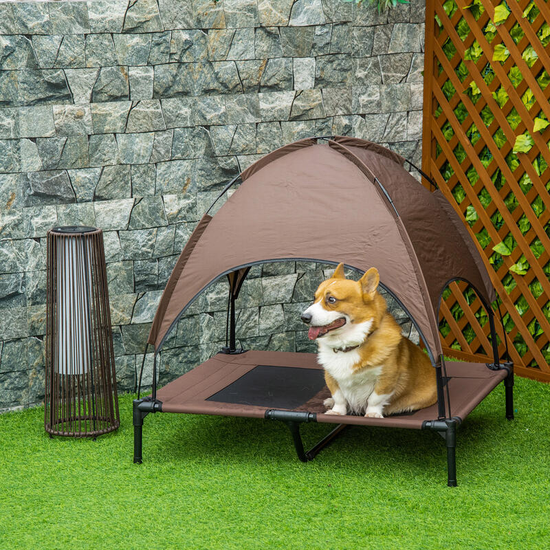 Cama para mascotas Pawhut café 92x76x90 cm tela oxford 600d