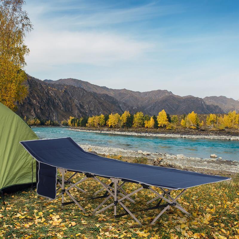 Cama de Camping Outsunny 190x68x52 cm Azul