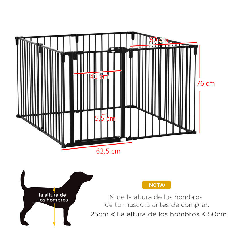 PawHut Parque para Perros 8 Vallas 60x76 cm