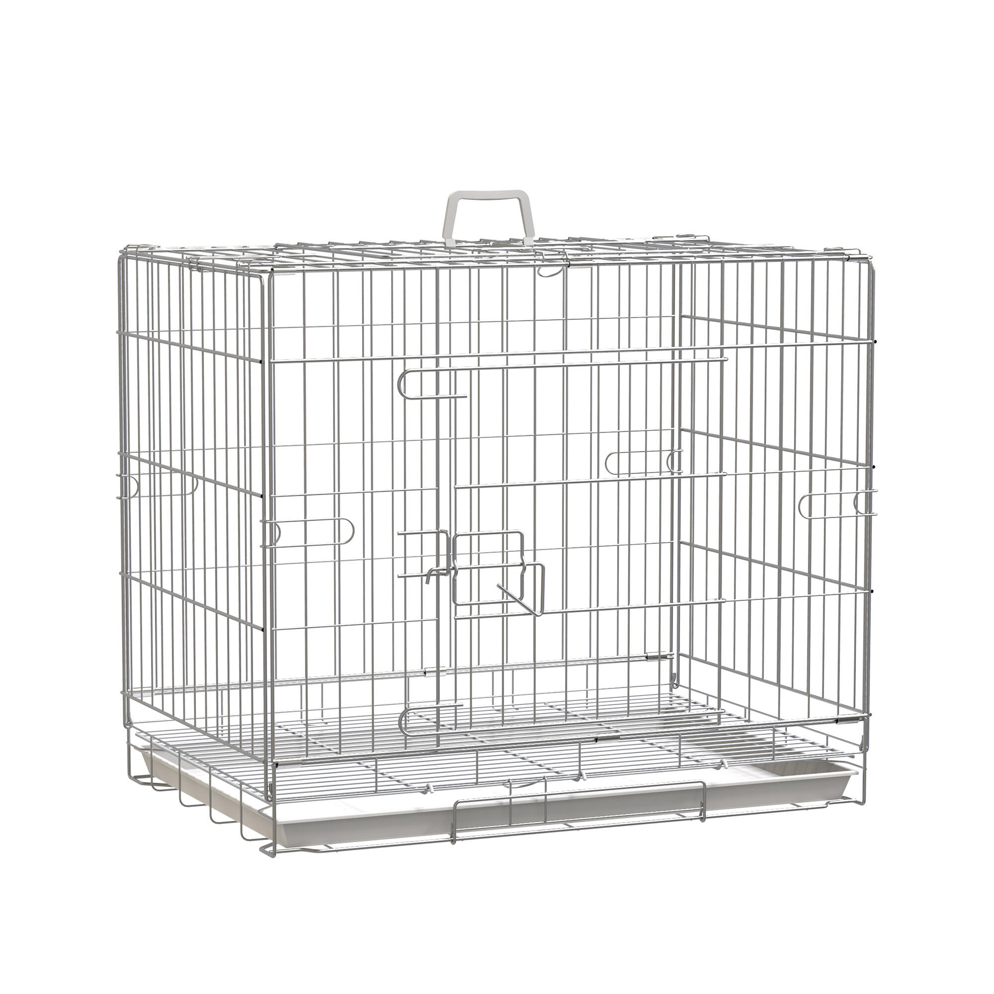 PAWHUT Jaula para Perros PawHut 61x43x50 cm Blanco