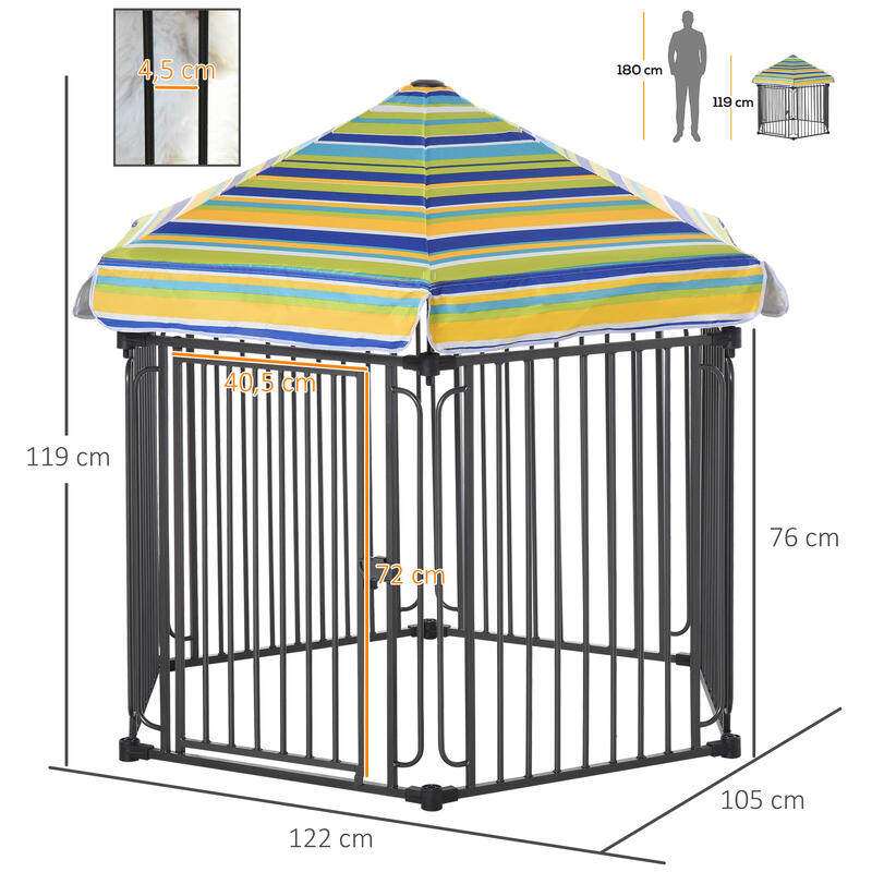 PawHut Parque para Perros 6 Vallas de Metal 61x76 cm