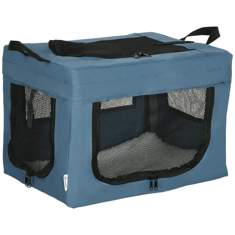 Transportín para Mascotas PawHut 48.5x34x34 cm Azul