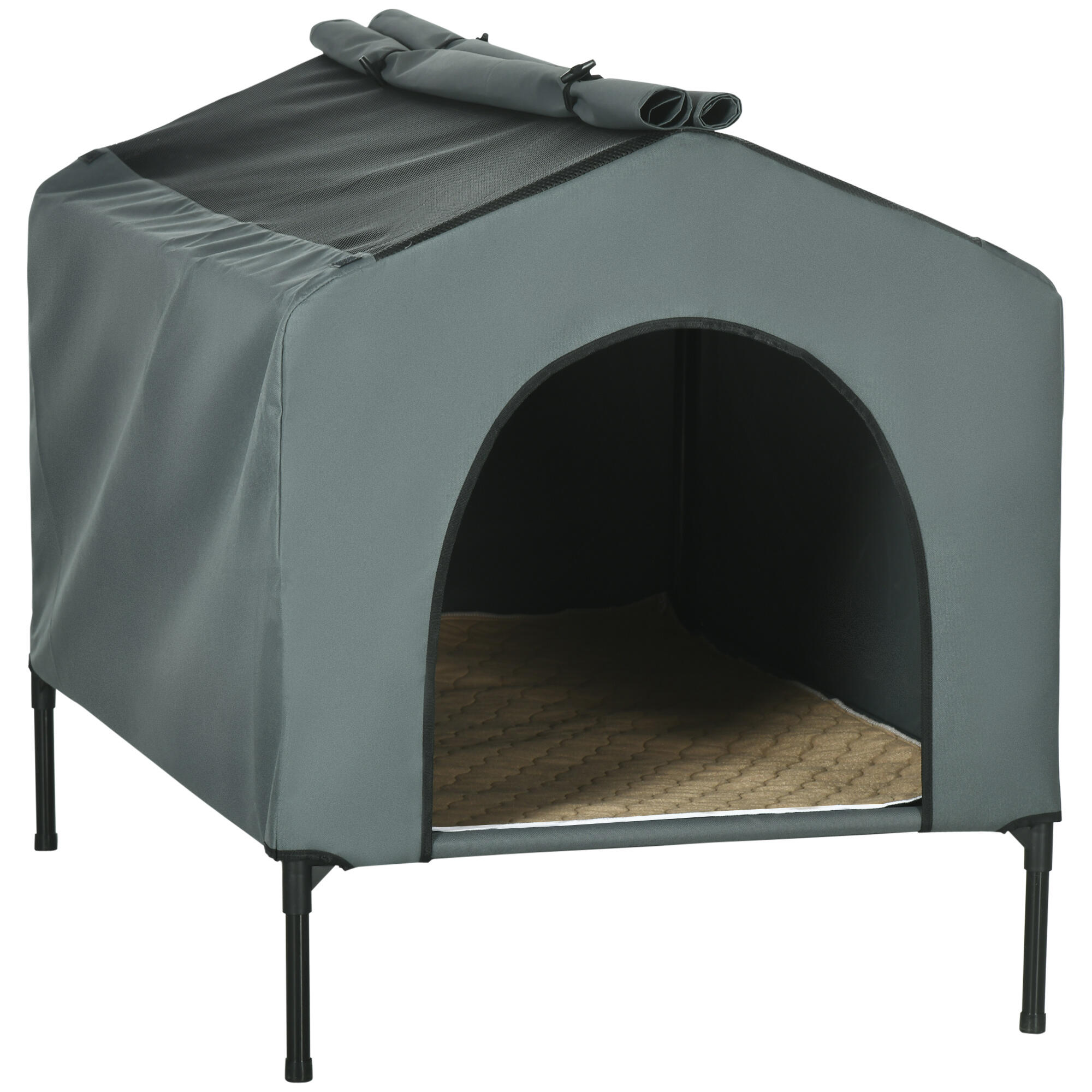 PAWHUT Casa para cães 110x75x87 cm cinzento PawHut