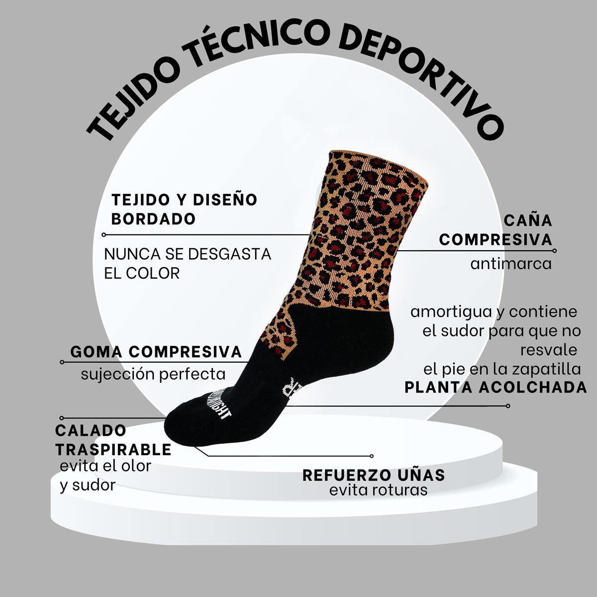 Calcetines Animal Print Leopardo Trainlikefight 3/4