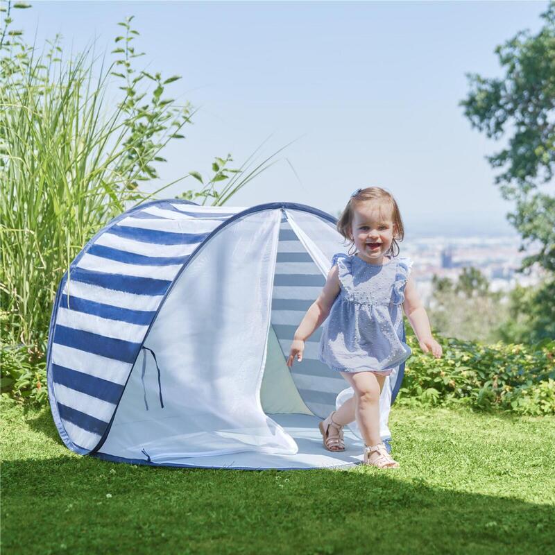 Abri solaire UPF50+ instantané moustiquaire enfant 2 places - Bleu