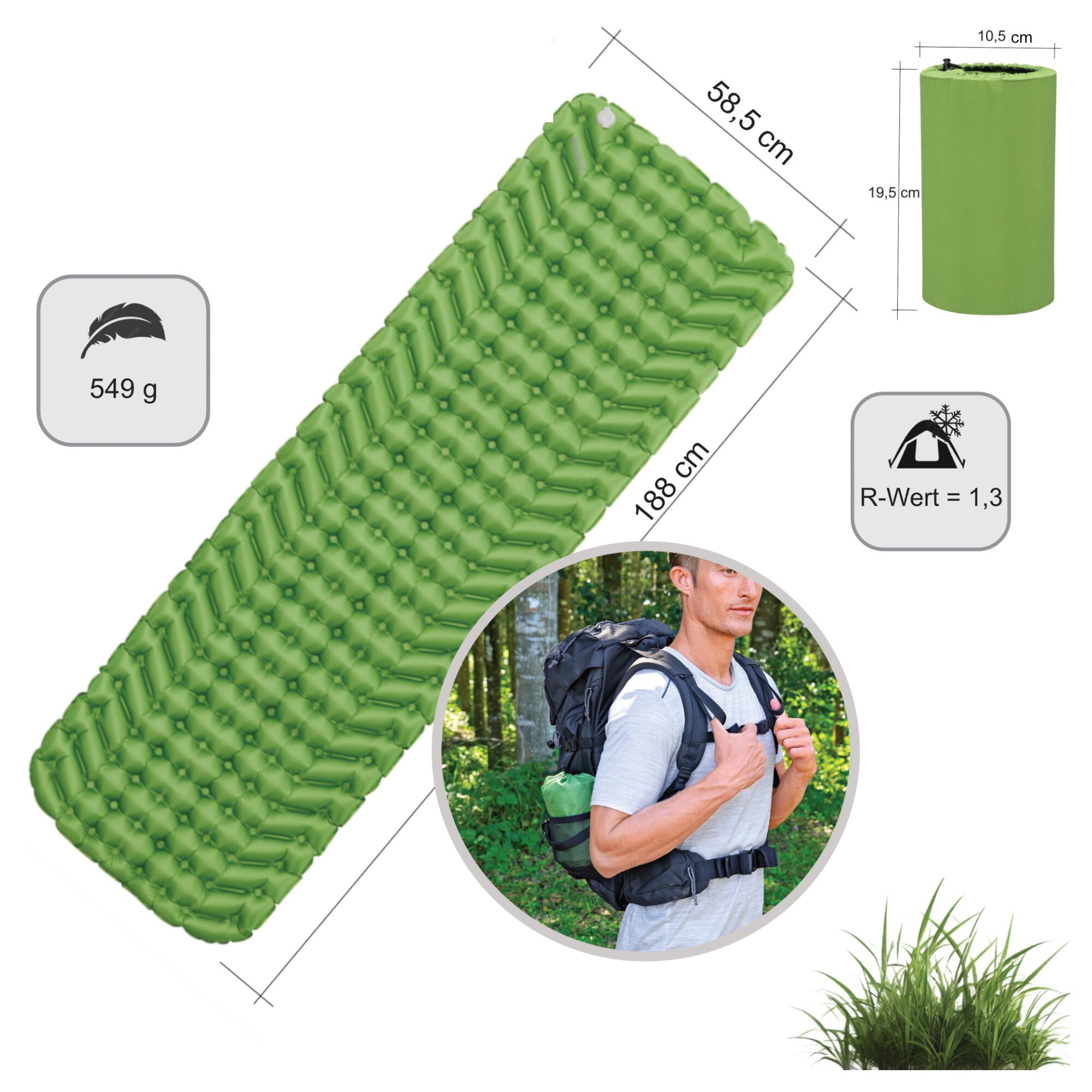 Bestway Inflatable Rectangular Sleeping Pad, Compact Air Sleeping Mat 2/7