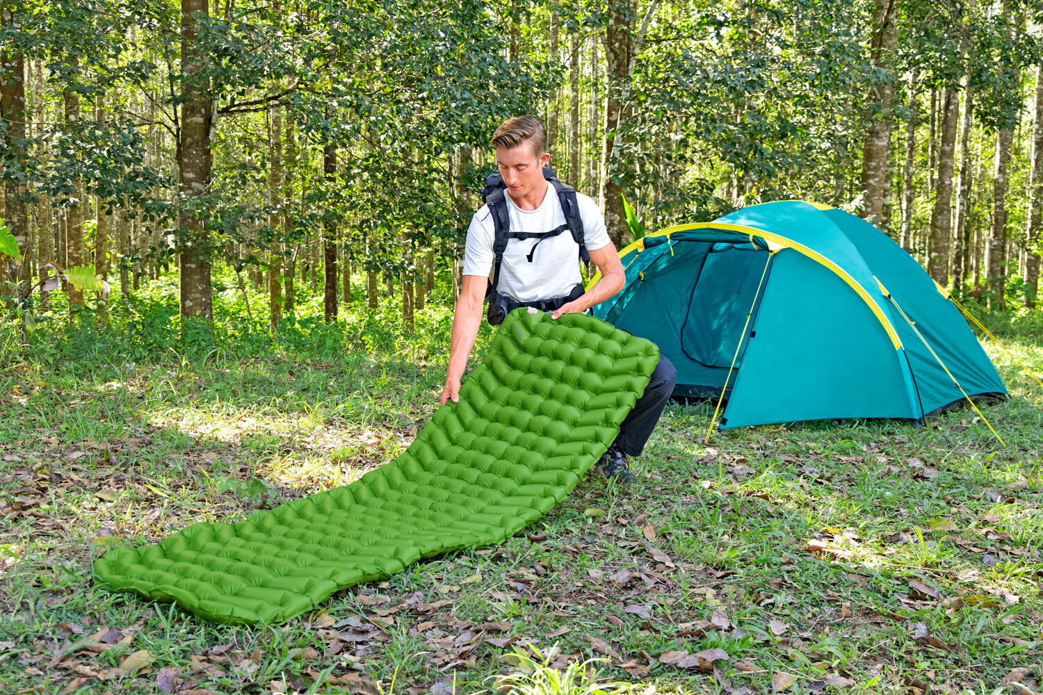 Bestway Inflatable Rectangular Sleeping Pad, Compact Air Sleeping Mat 5/7