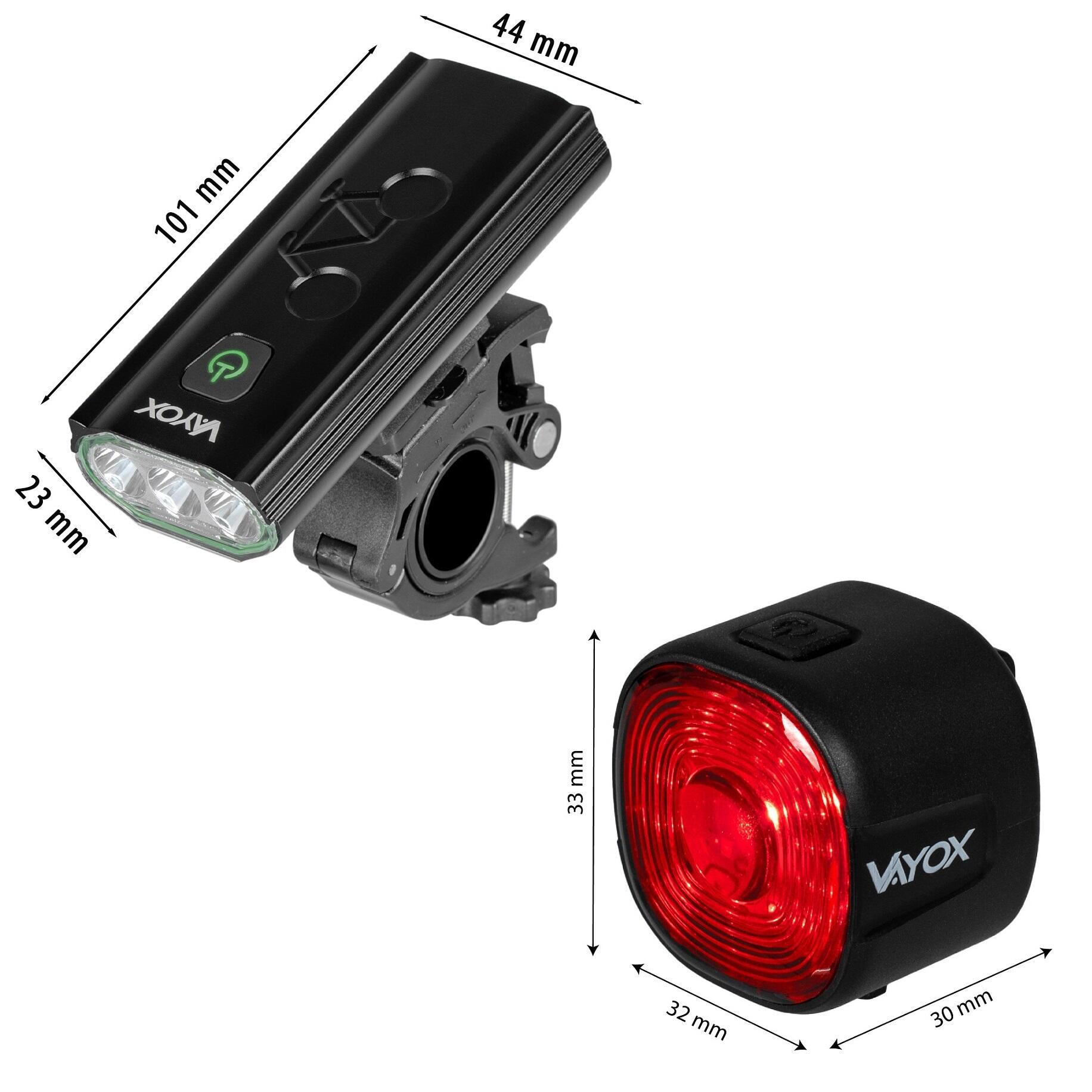 Zestaw lampek rowerowych VAYOX VA0112 + VA0156 przednia i tylna USB-C 5/8