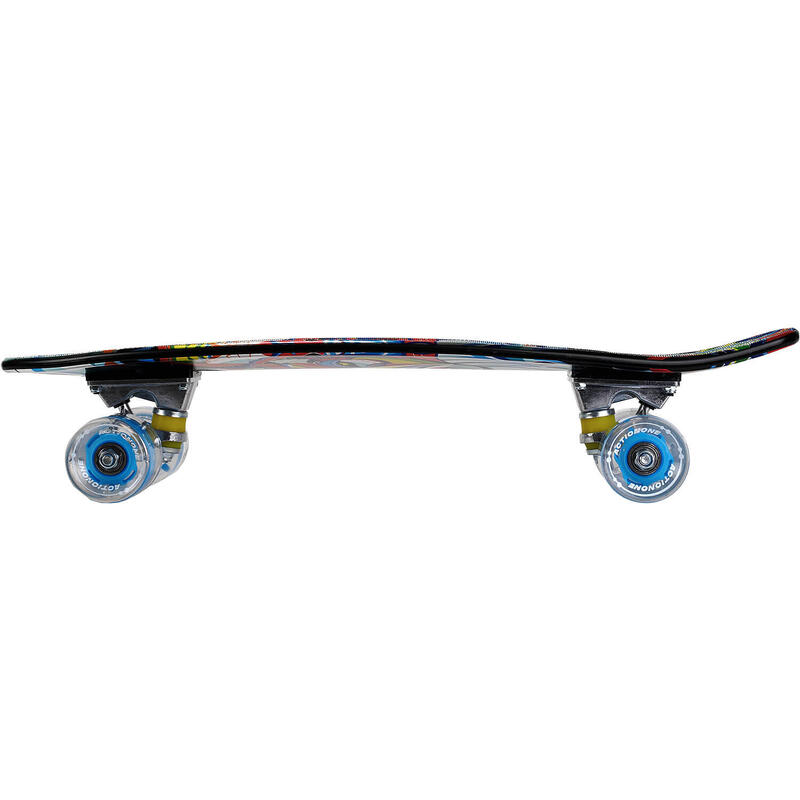 Penny Board Wolf 22'', dupla nyomtatás, ABEC-7, PU, ​​alumínium, fémes többszínű