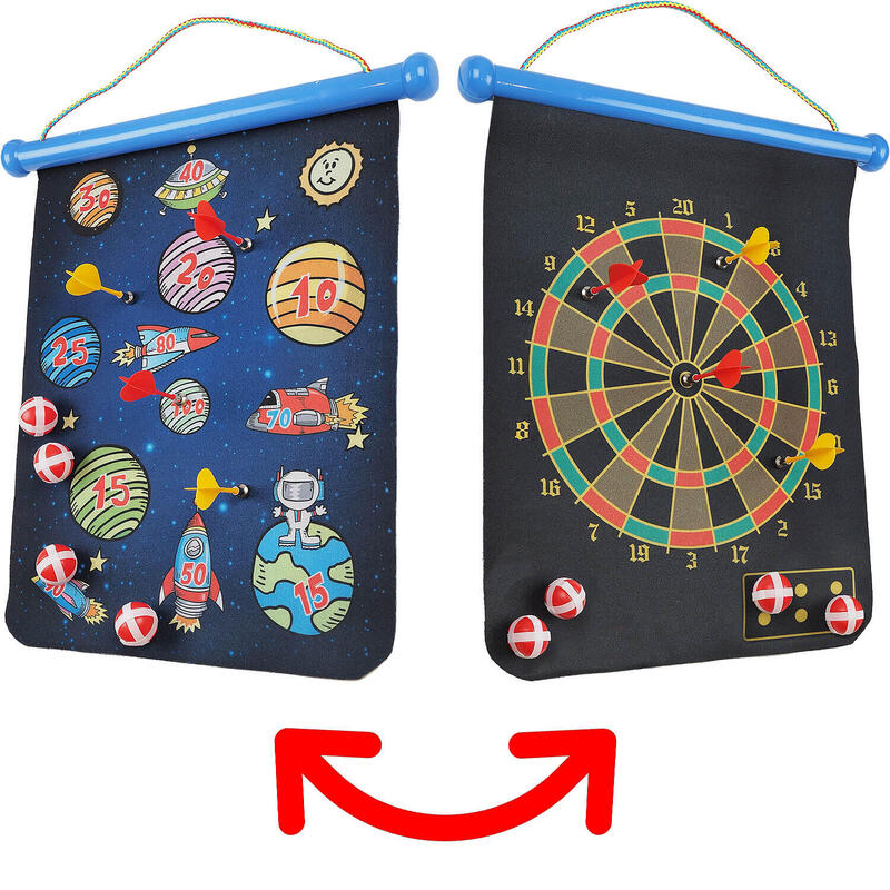 Astronauts mágneses darts játék gyerekeknek,4 darts 4 tépőzáras labdával,34x45cm
