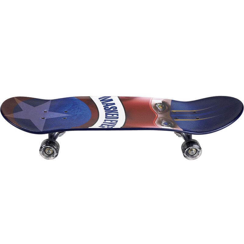 Skateboard dublu print, aluminium truck, 70 x 20 cm, metalizat, Masked Eyes