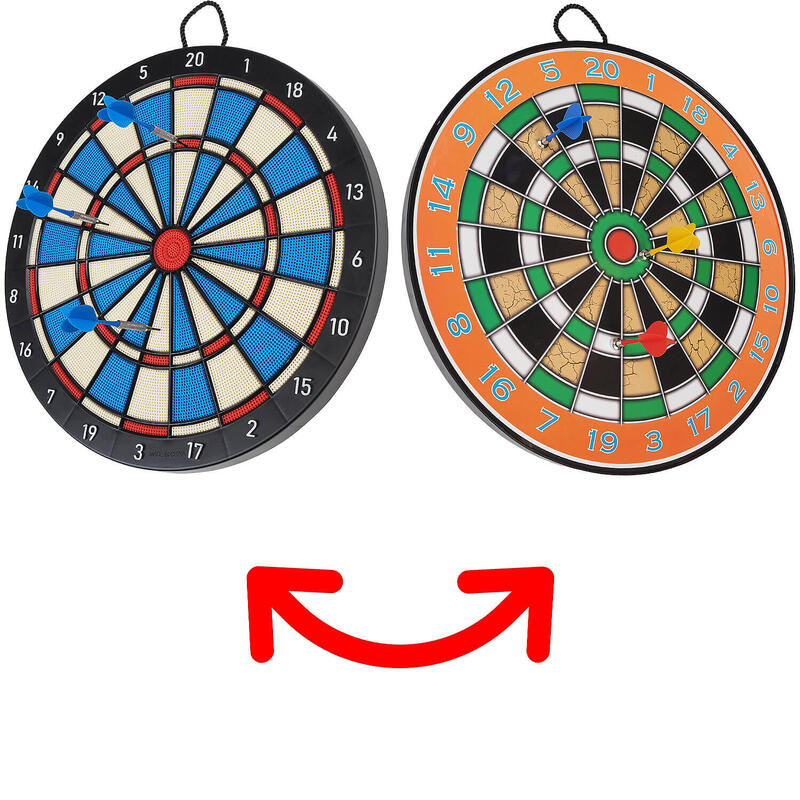 Joc darts 2 fete de joc, sageti magnetice si pentru sageti cu varf plastic, 43cm