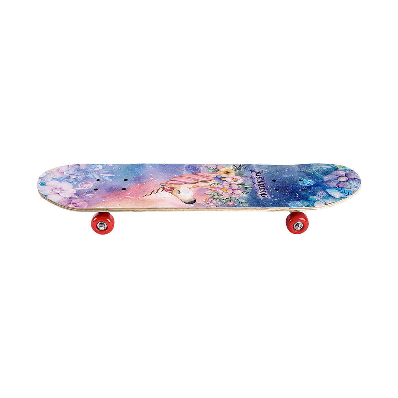 Skateboard dublu print, aluminiu, 70 x 20 cm, multicolor, Fantasy