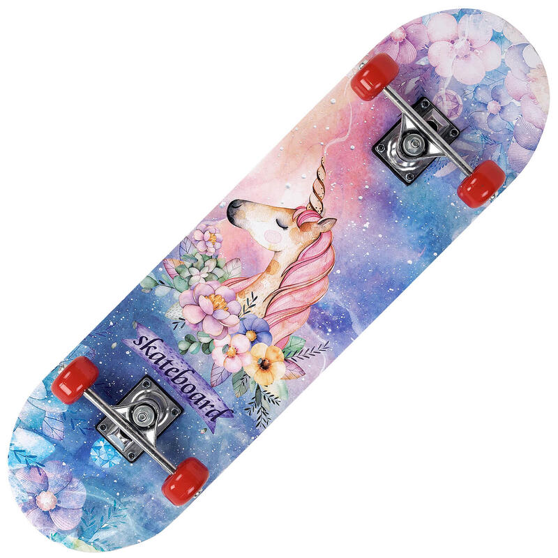 Skateboard dublu print, aluminiu, 70 x 20 cm, multicolor, Fantasy