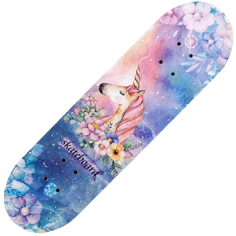 Skateboard dublu print, aluminiu, 70 x 20 cm, multicolor, Fantasy