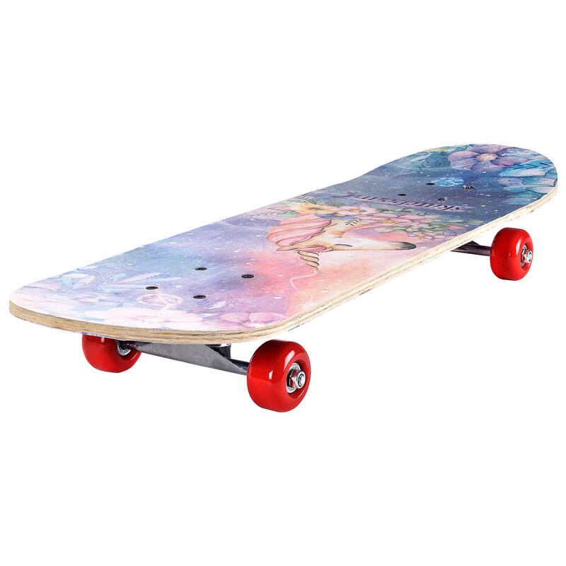 Skateboard dublu print, aluminiu, 70 x 20 cm, multicolor, Fantasy