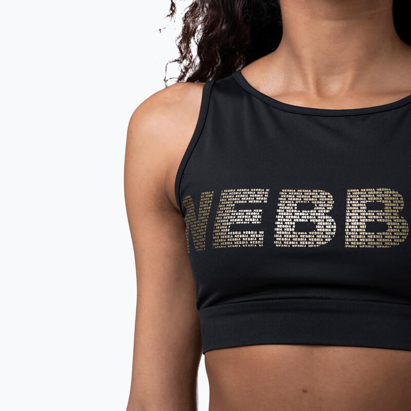 NEBBIA Gold Mesh Mini Top trainingsbeha