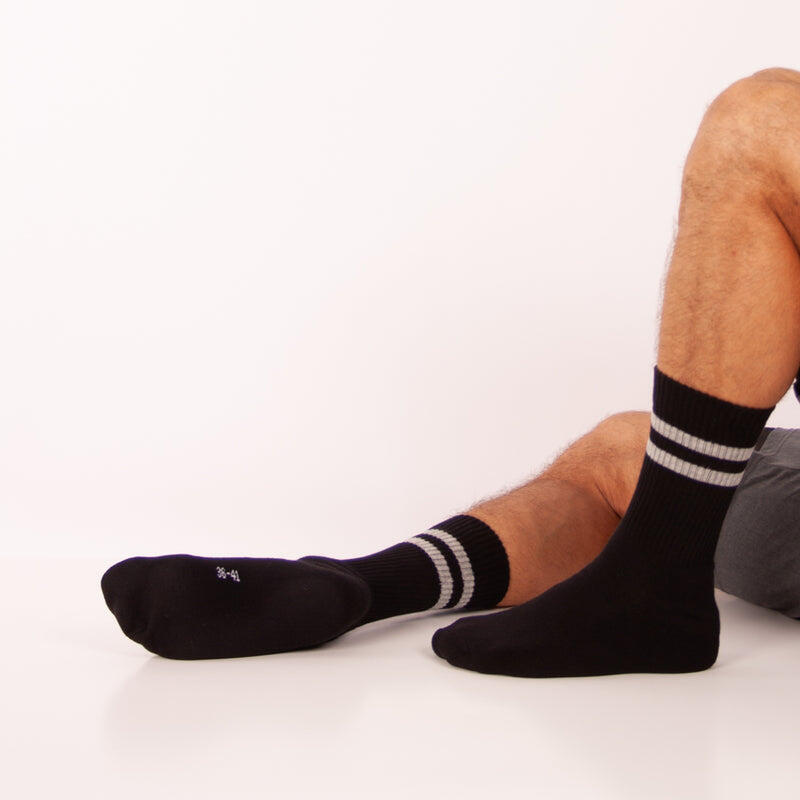 Pack 3 pares de calcetines deportivos de algodón con rayas 2/5