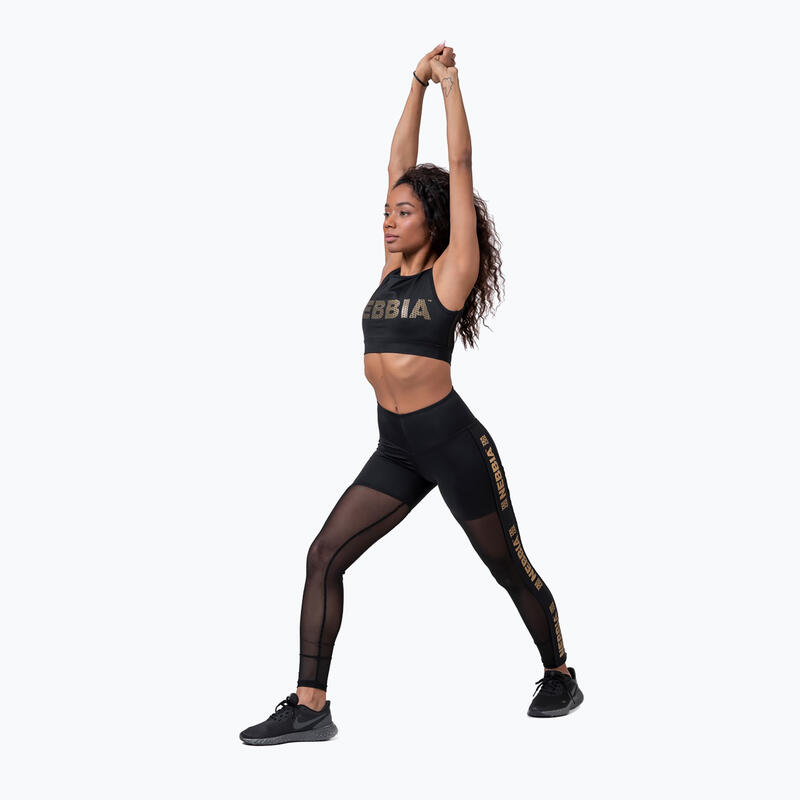 Sujetador de entrenamiento NEBBIA Gold Mesh Mini Top