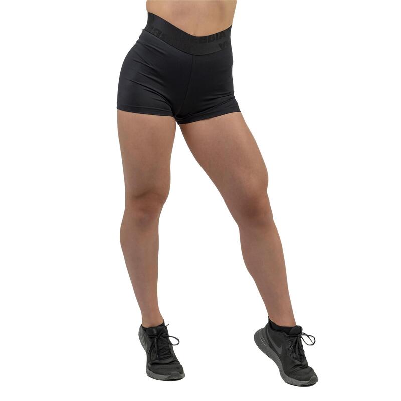 Șort Fitness femei High-Waist Intense Leg Day, Negru