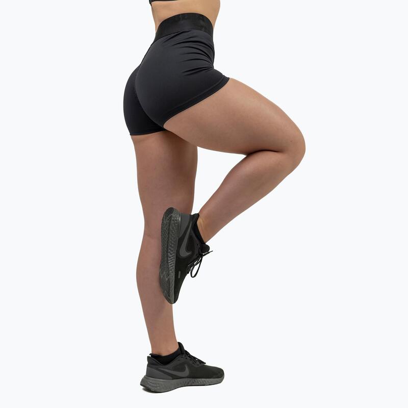 Șort Fitness femei High-Waist Intense Leg Day, Negru