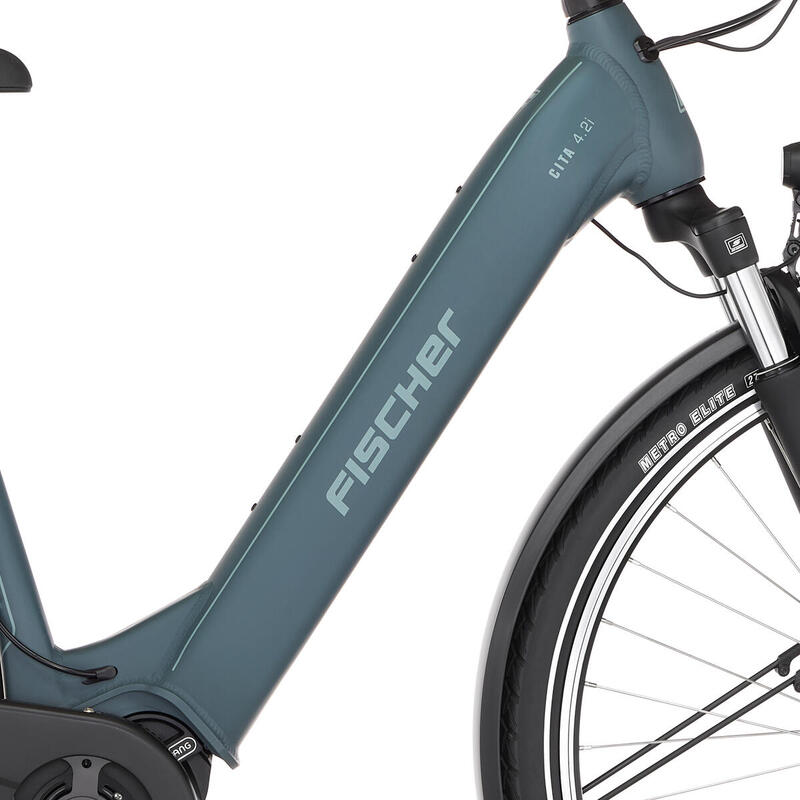 FISCHER City E-Bike Cita 4.2i - grün, RH 43 cm, 28 Zoll, 711 Wh Rücktritt