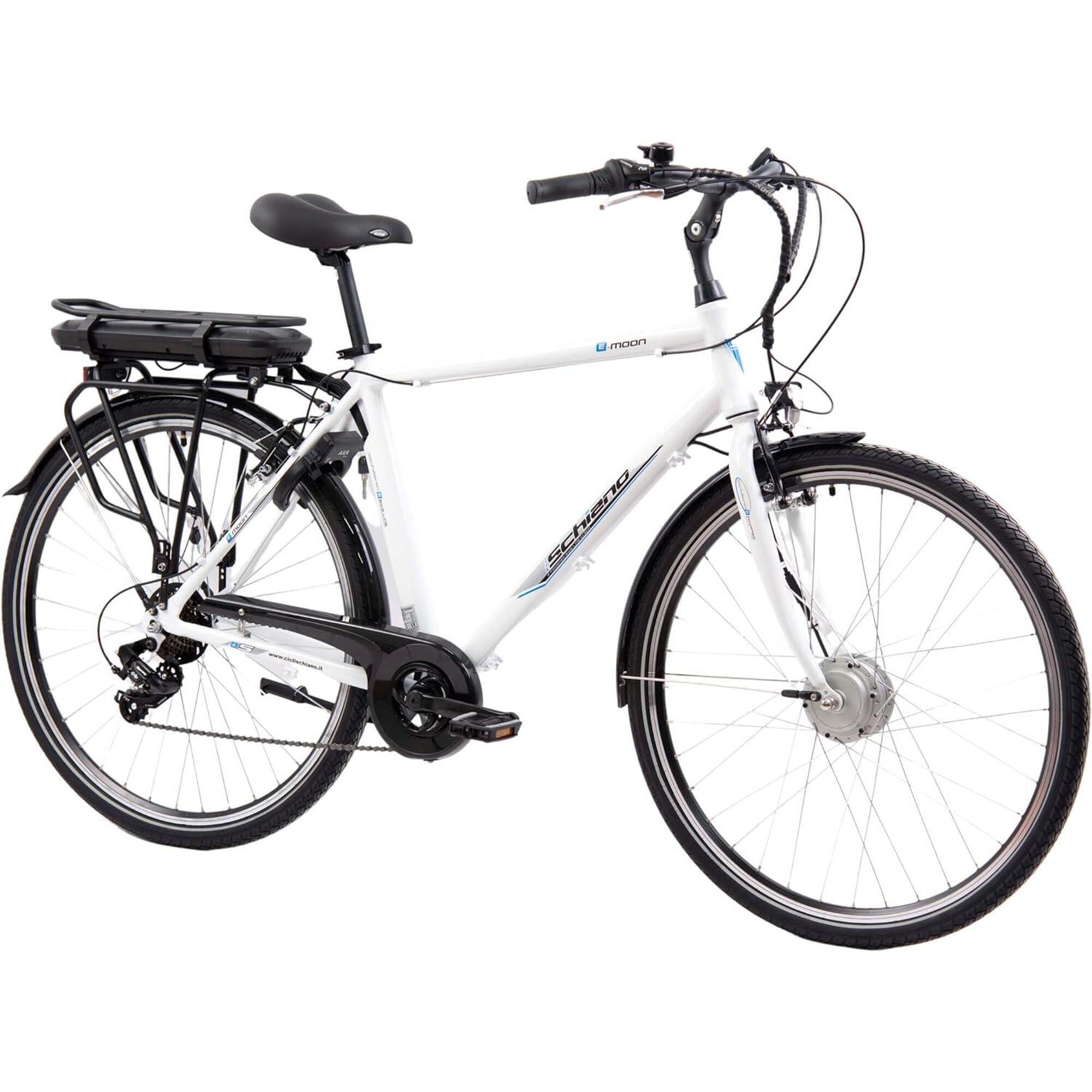 Rower elektryczny miejski męski E-Moon 28”, aluminiowa rama, sztywny widelec