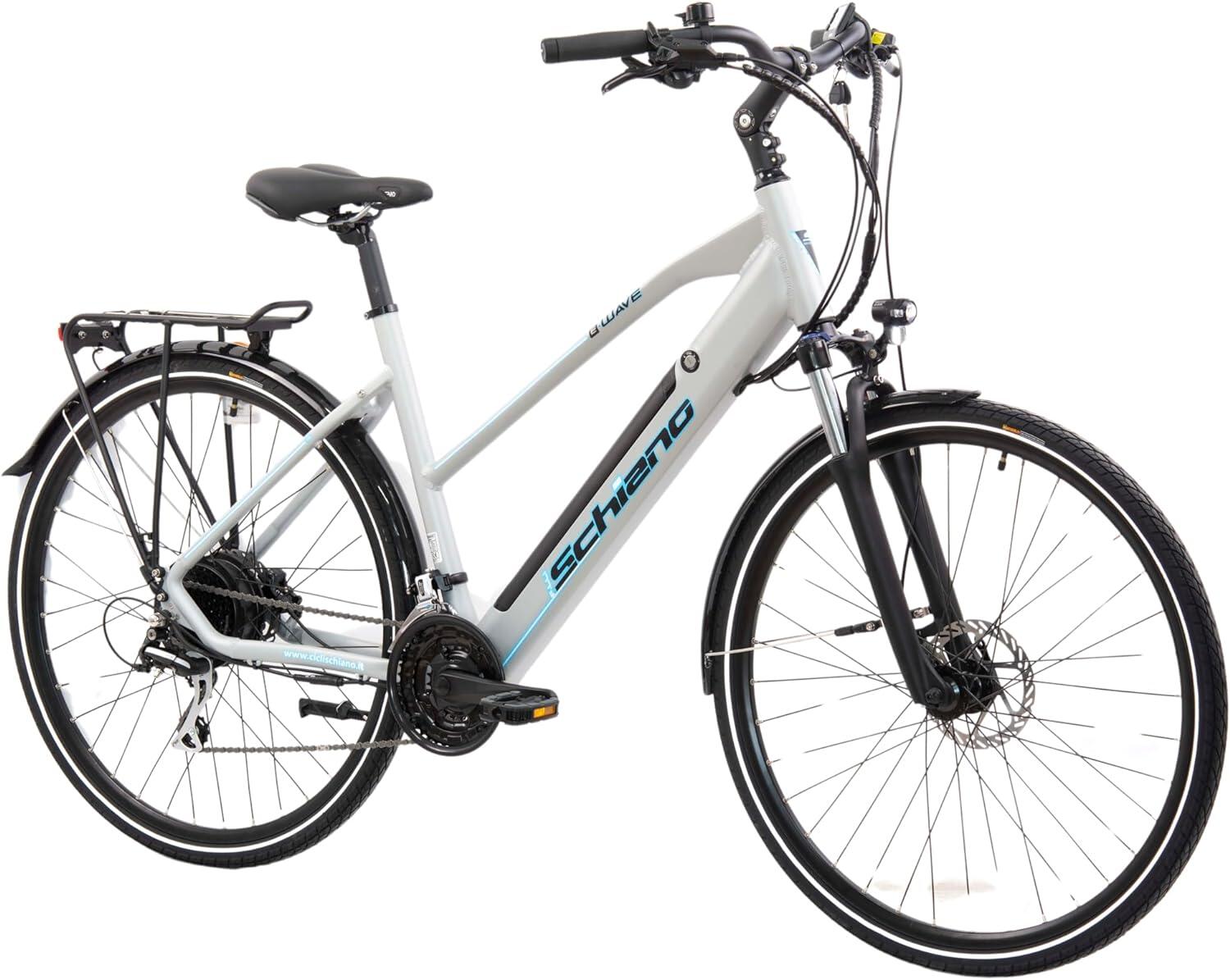 Bicicleta de trekking e-wave 28, pedaleira, alumínio, amortecedor