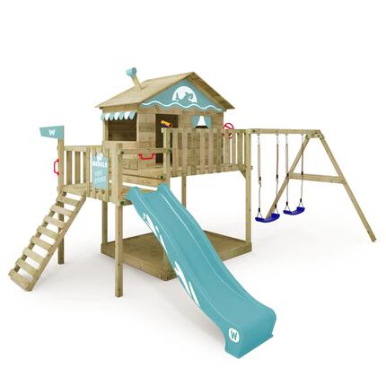 Aire de jeux Smart Coast avec balançoire et toboggan vert