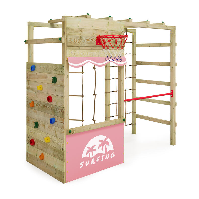 Spielturm Smart Action Gartenspielgerät mit Kletterwand pastellpink