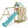 Spielturm MultiFlyer mit Schaukel & pastellblauer Rutsche