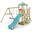 Smart Savana speeltoren met schommel & pastelblauwe glijbaan