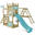 Spielturm DragonFlyer mit Schaukel & pastellblauer Rutsche