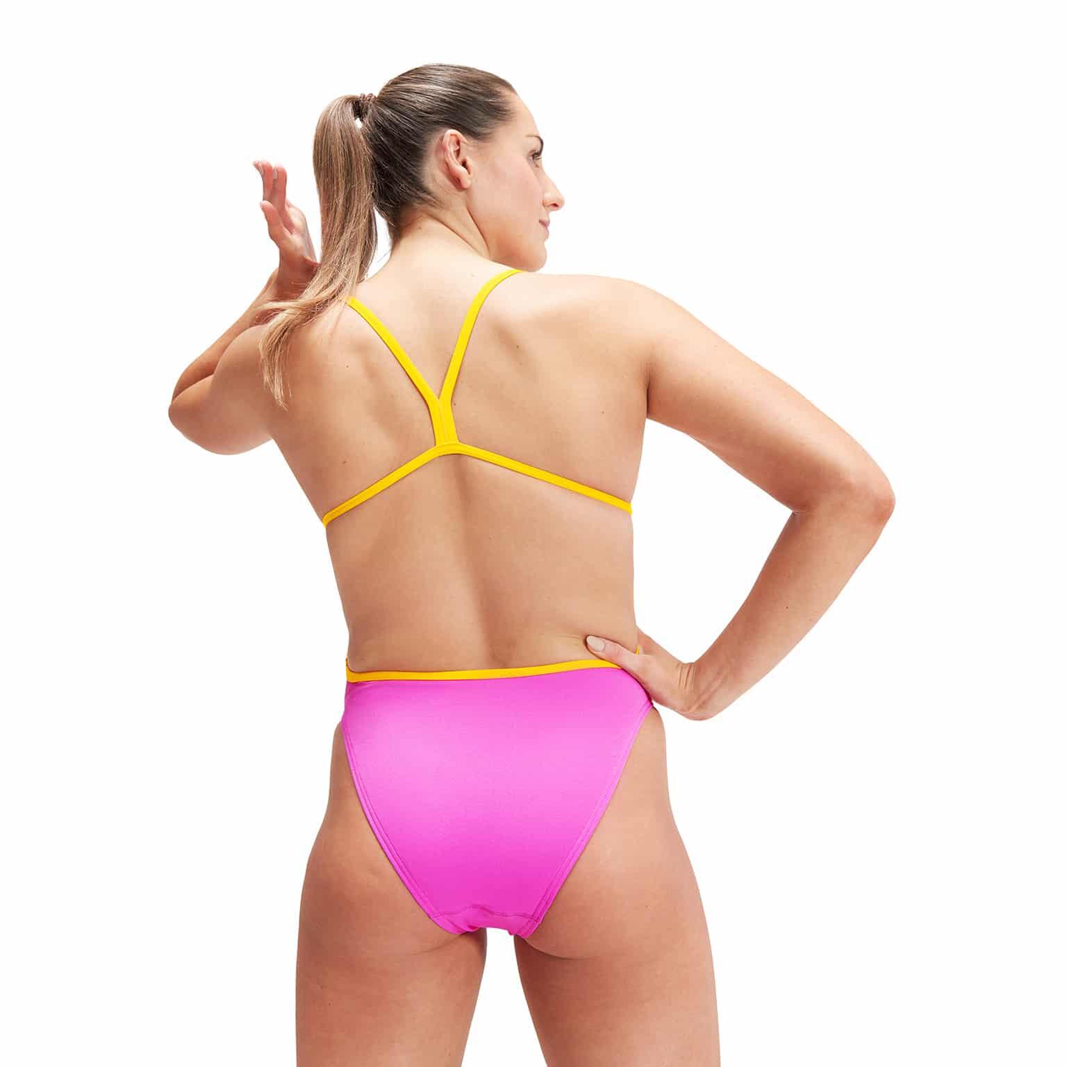 Womens Solid Vback Swimsuit Speedo Decathlon