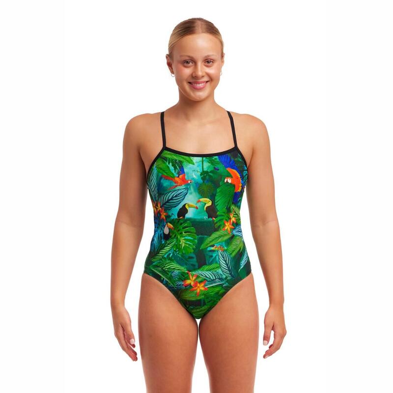 Maillot de bain une pièce à bretelle unique pour Femmes Funkita en Lost Forest