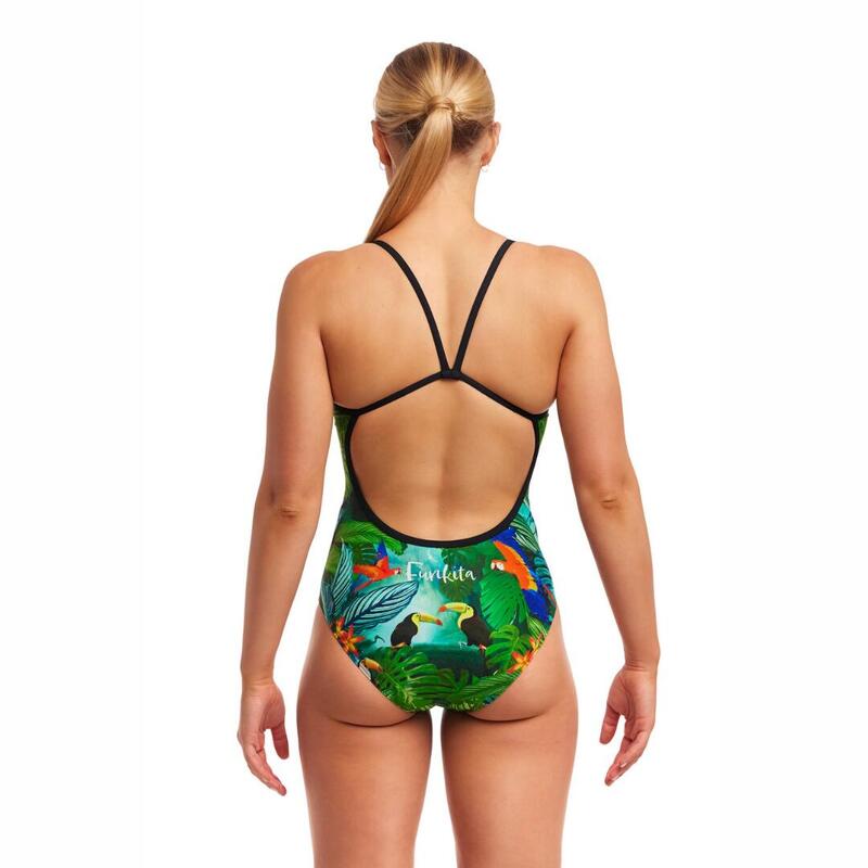 Maillot de bain une pièce à bretelle unique pour Femmes Funkita en Lost Forest