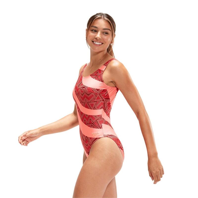 Bañador para mujer Speedo Allover deep en color rosa