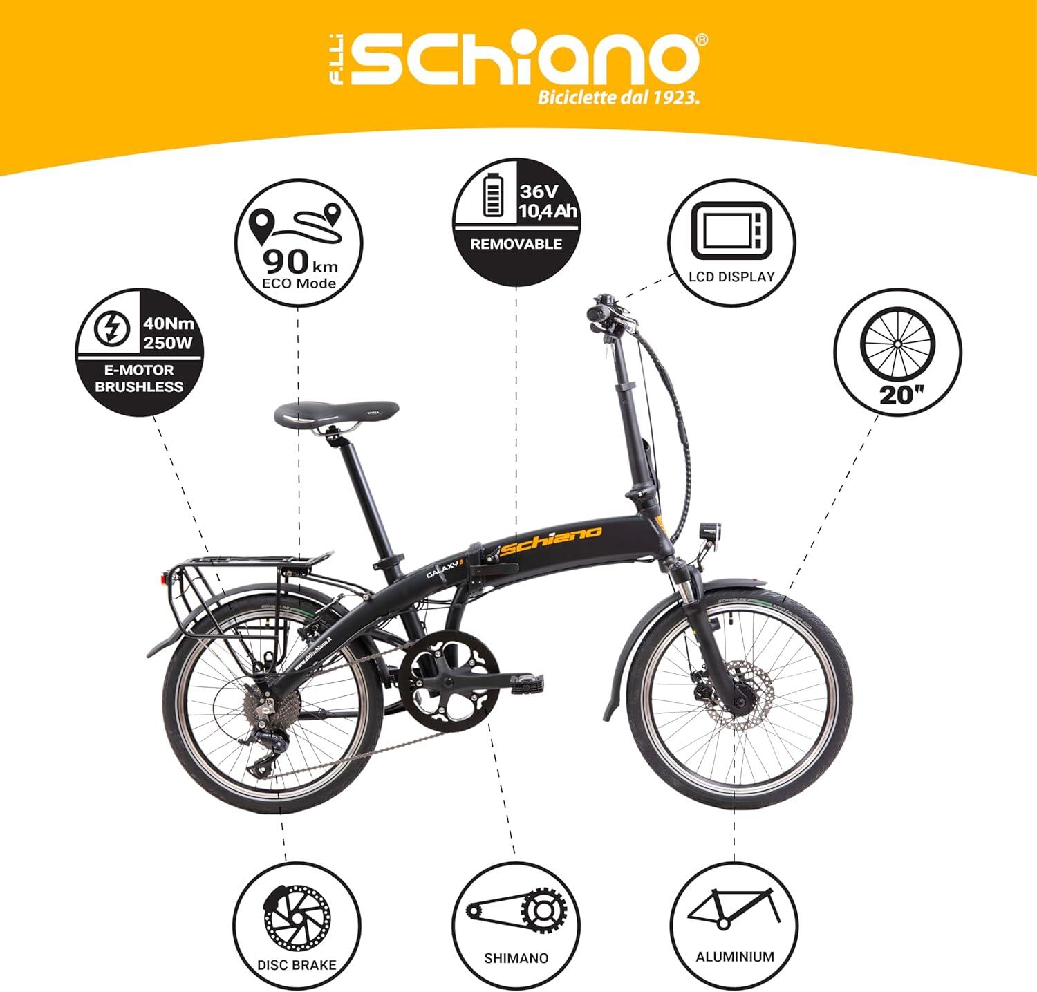 Galaxy 20 bici pieghevole,a pedalata assistita-in alluminio-ammortizzata 5/7