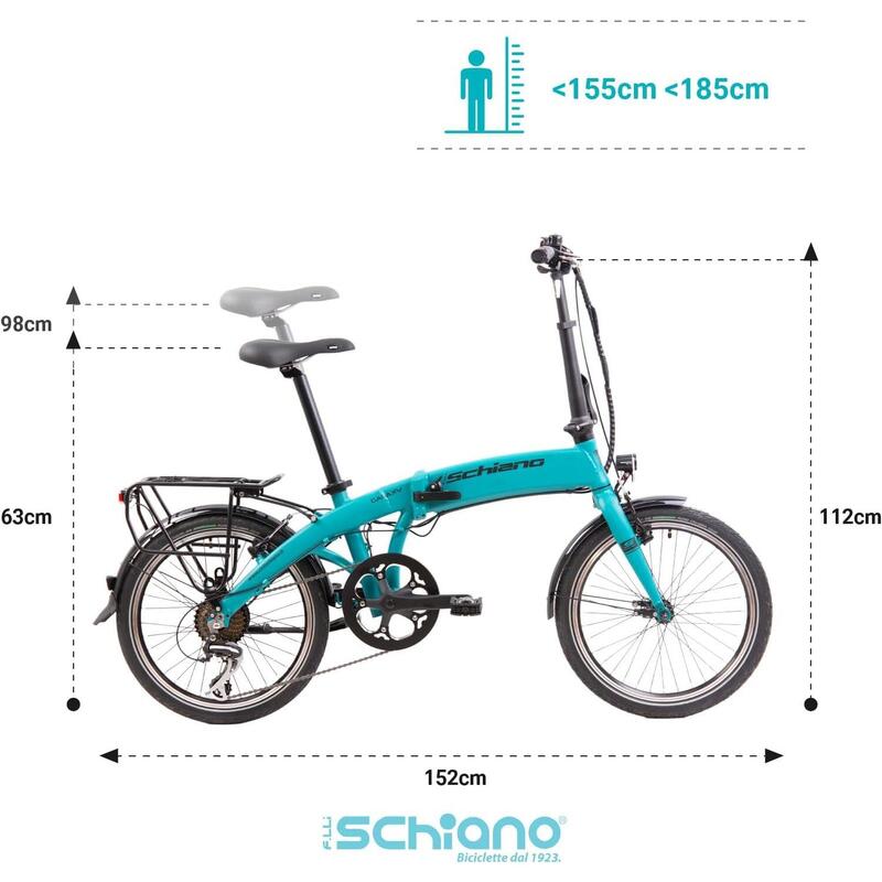 Galaxy 20" bici pieghevole a pedalata assistita-telaio in alluminio-rigida