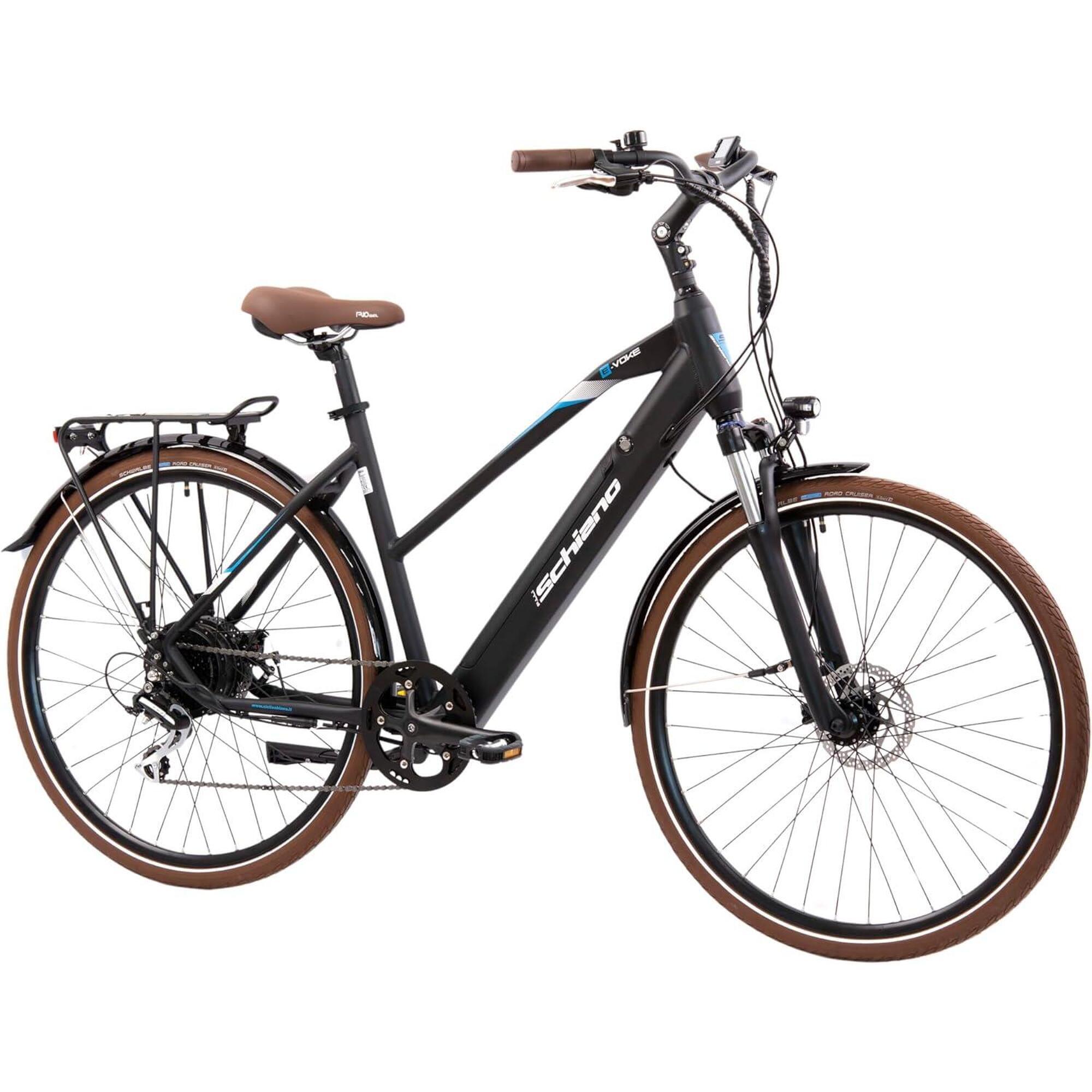 Bicicleta de trekking assistida por pedal com mola de alumínio E-Voke 28"