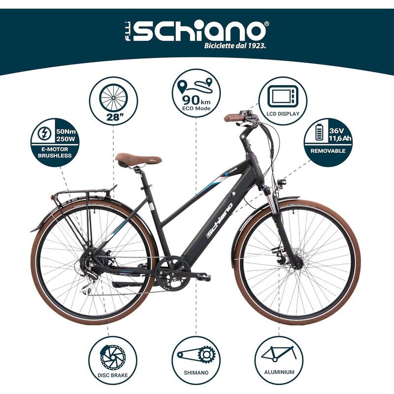 E- Voke 28" Trekking-vélo à pédales assistées en aluminium-sprung