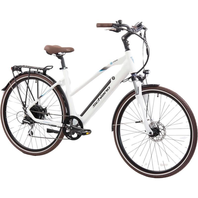 E- Voke 28" Trekking-Fahrrad mit Aluminium-Federung und unterstützten Pedalen