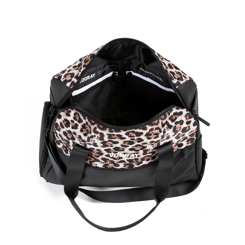 Trainer Duffel Sac de sport avec poche à chaussures et poche sèche (Cheetah)