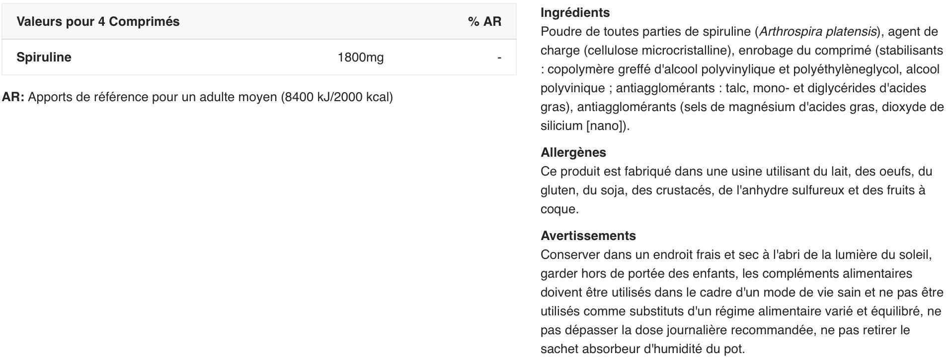 Spiruline - Spirulina - 100 Comprimés 2/5
