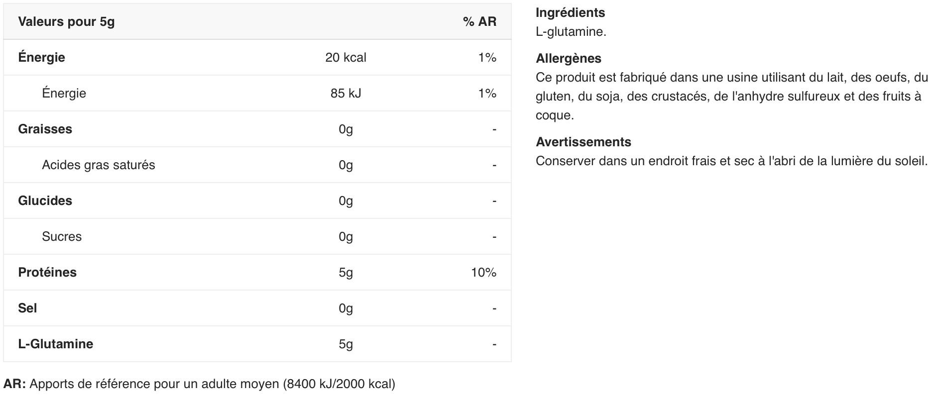 Glutamine - 100% L-glutamine (240g) 2/4
